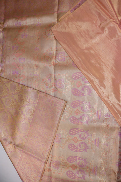 Traditional Pastel Pink Kanjipuram Saree