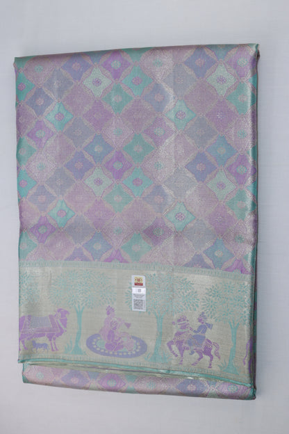 Exotic Pastel Lavender Kanjipuram Saree