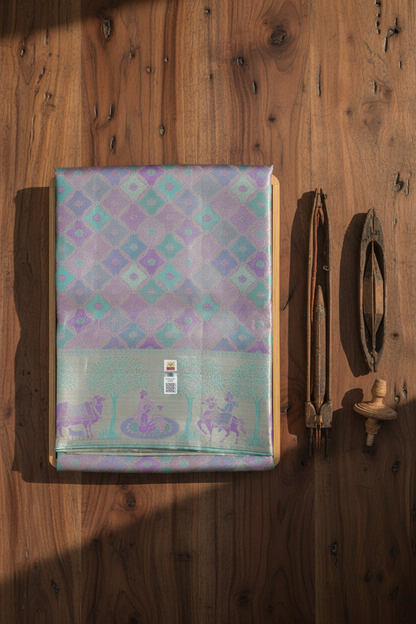 Exotic Pastel Lavender Kanjipuram Saree