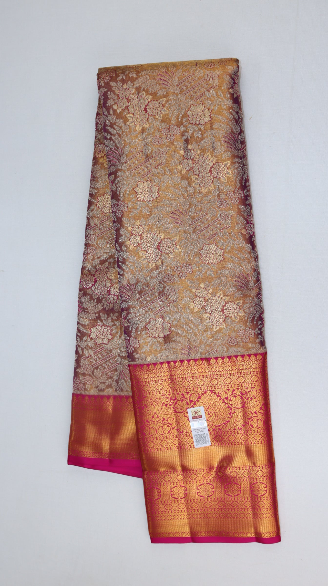 Traditional Gray Tissue Kanjipuram Saree