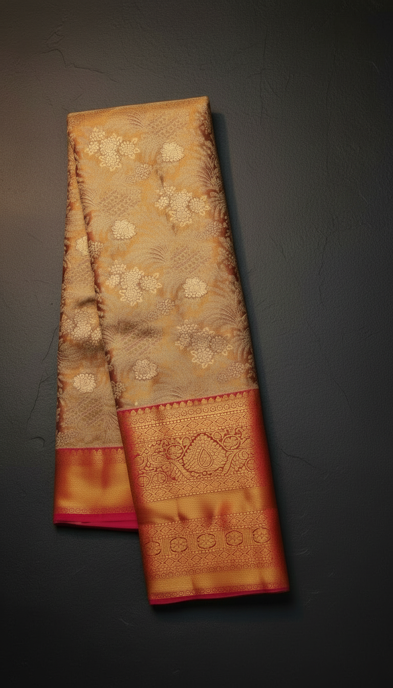 Traditional Gray Tissue Kanjipuram Saree