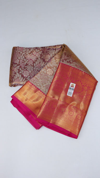 Traditional Gray Tissue Kanjipuram Saree