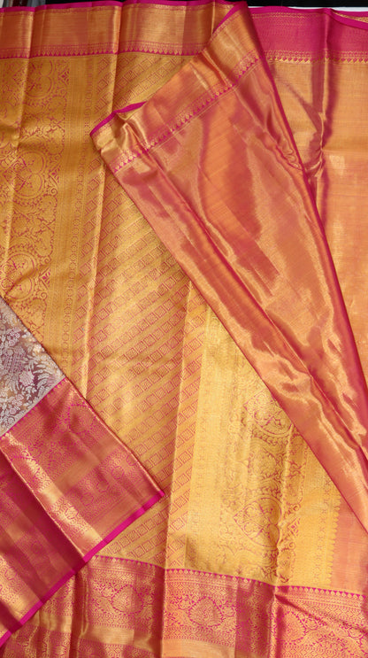Traditional Gray Tissue Kanjipuram Saree
