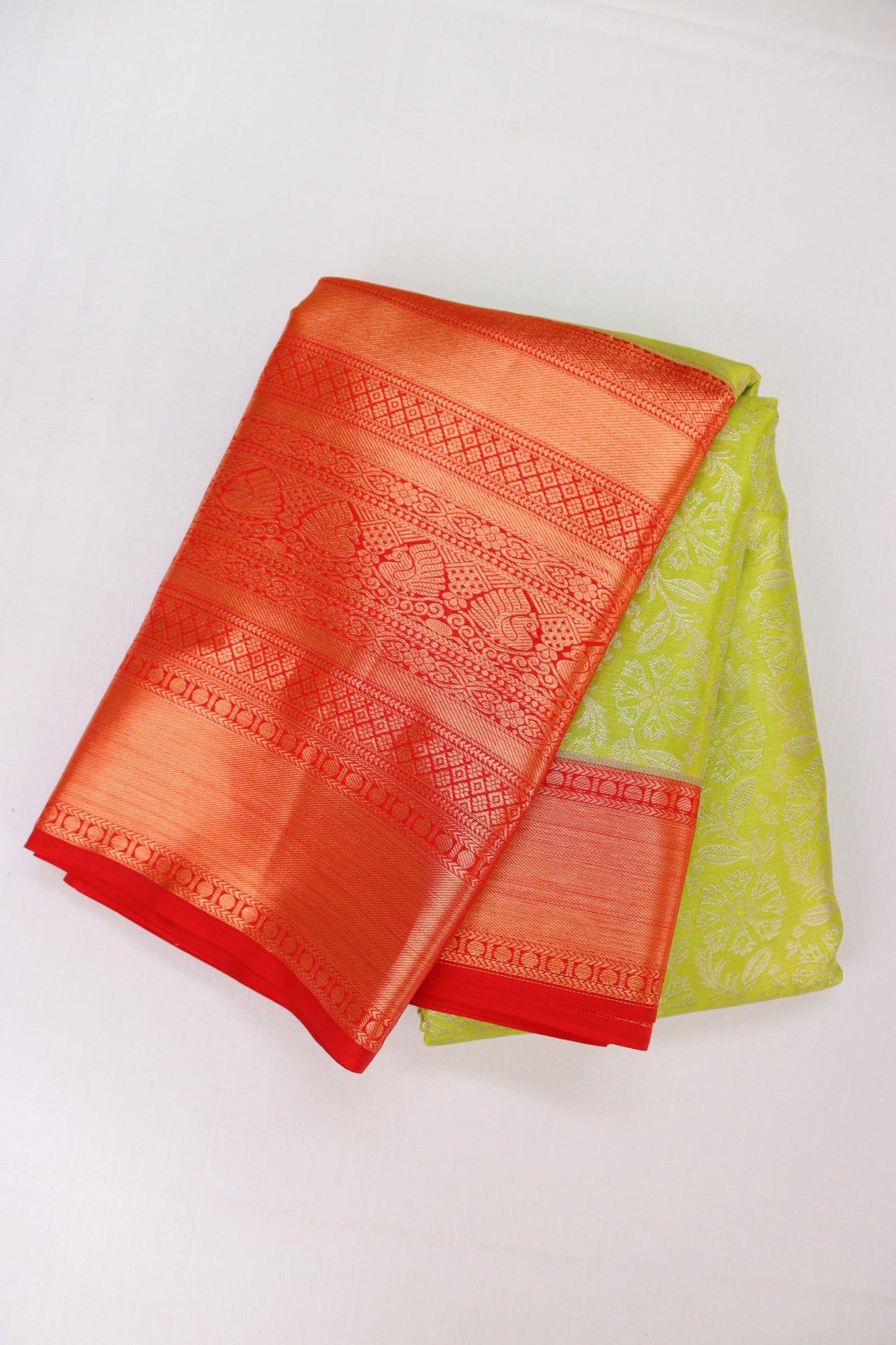 Opulent Pastel Green Kanjipuram Saree From Weavers and Best on Online