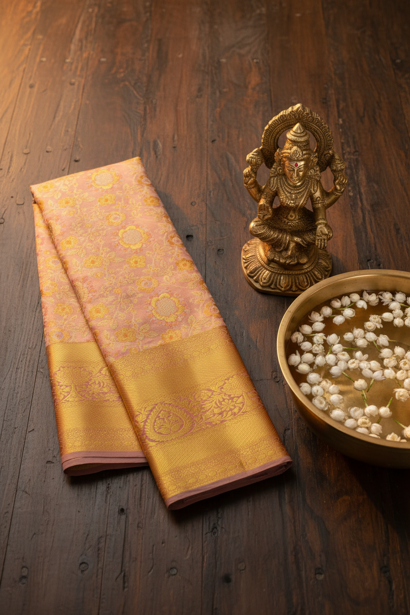 Graceful Pink  Kanjipuram Saree