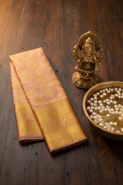 Graceful Pink  Kanjipuram Saree