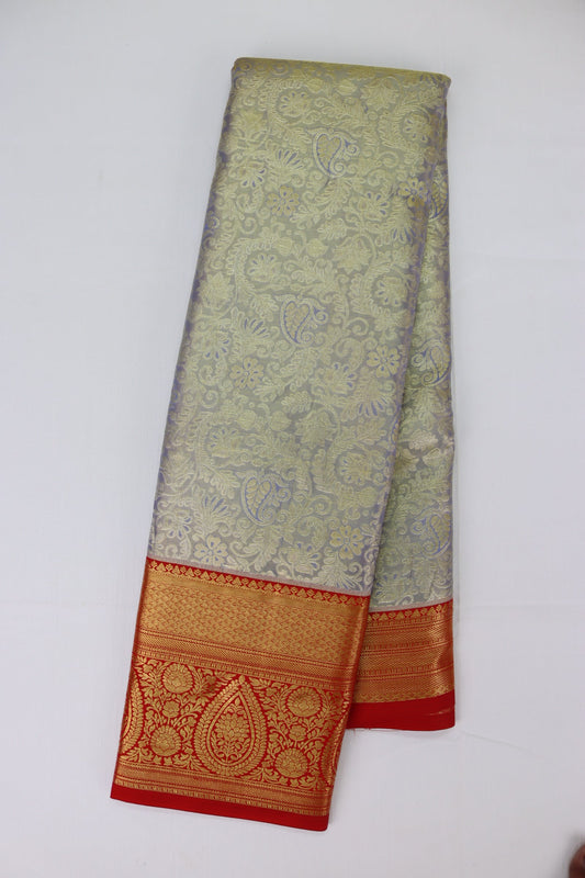 Amazing Grey Kanjipuram Saree From Weavers and Best on Online