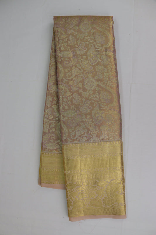 Classic Peach Kanjipuram Saree From Weavers and Best on Online