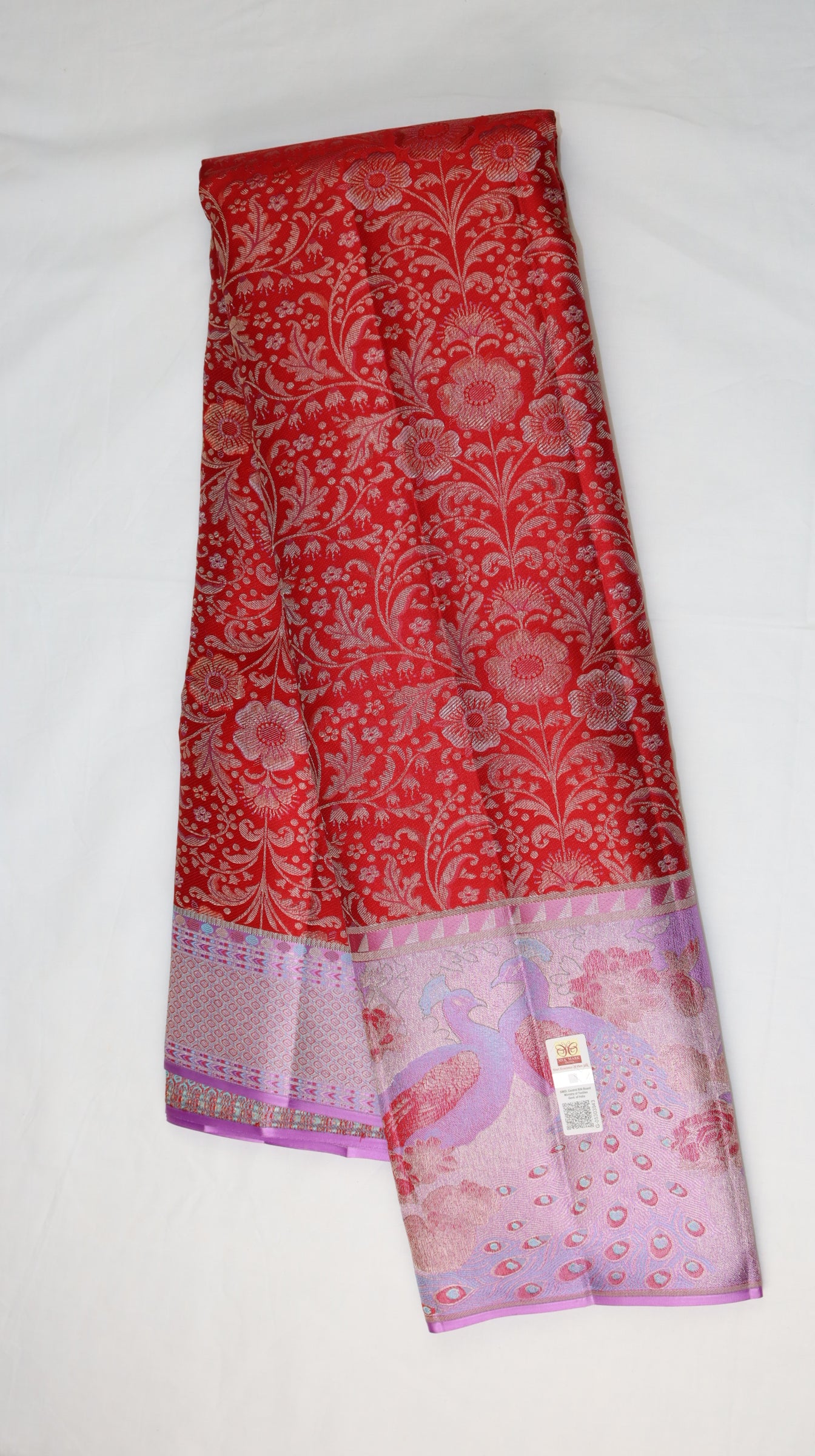 Floral Rich Red Kanjipuram Saree From Weavers and Best on Online