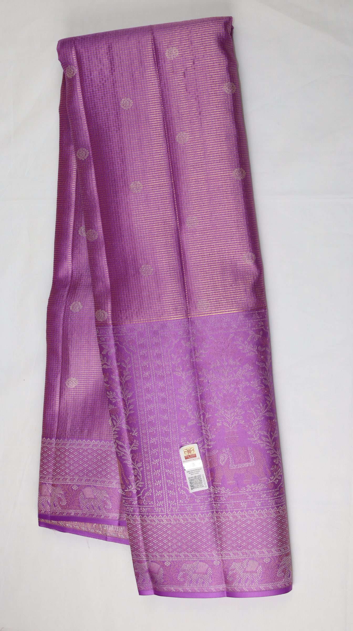 Lavender Purple Kanchipuram Silk Saree with Elephant Zari Border | Handloom Bridal Saree | My First Saree From Weavers and Best on Online