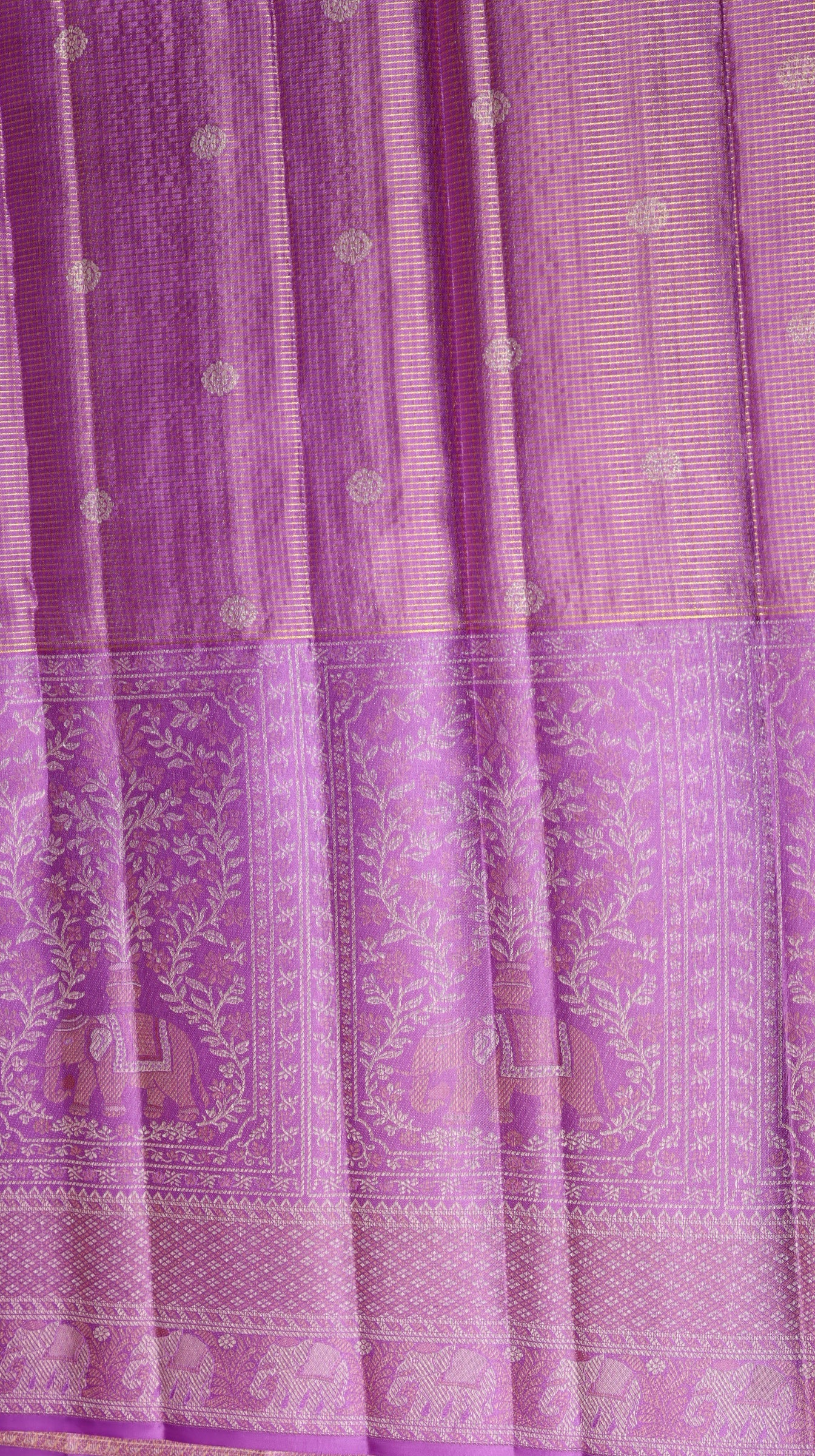 Lavender Purple Kanchipuram Silk Saree with Elephant Zari Border | Handloom Bridal Saree | My First Saree From Weavers and Best on Online