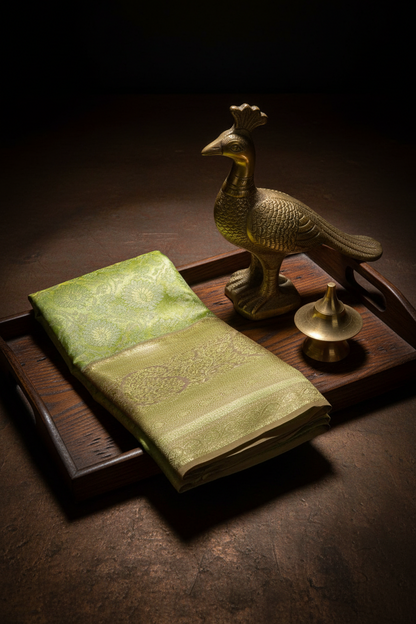 Regal Pastel Green Kanjipuram Saree