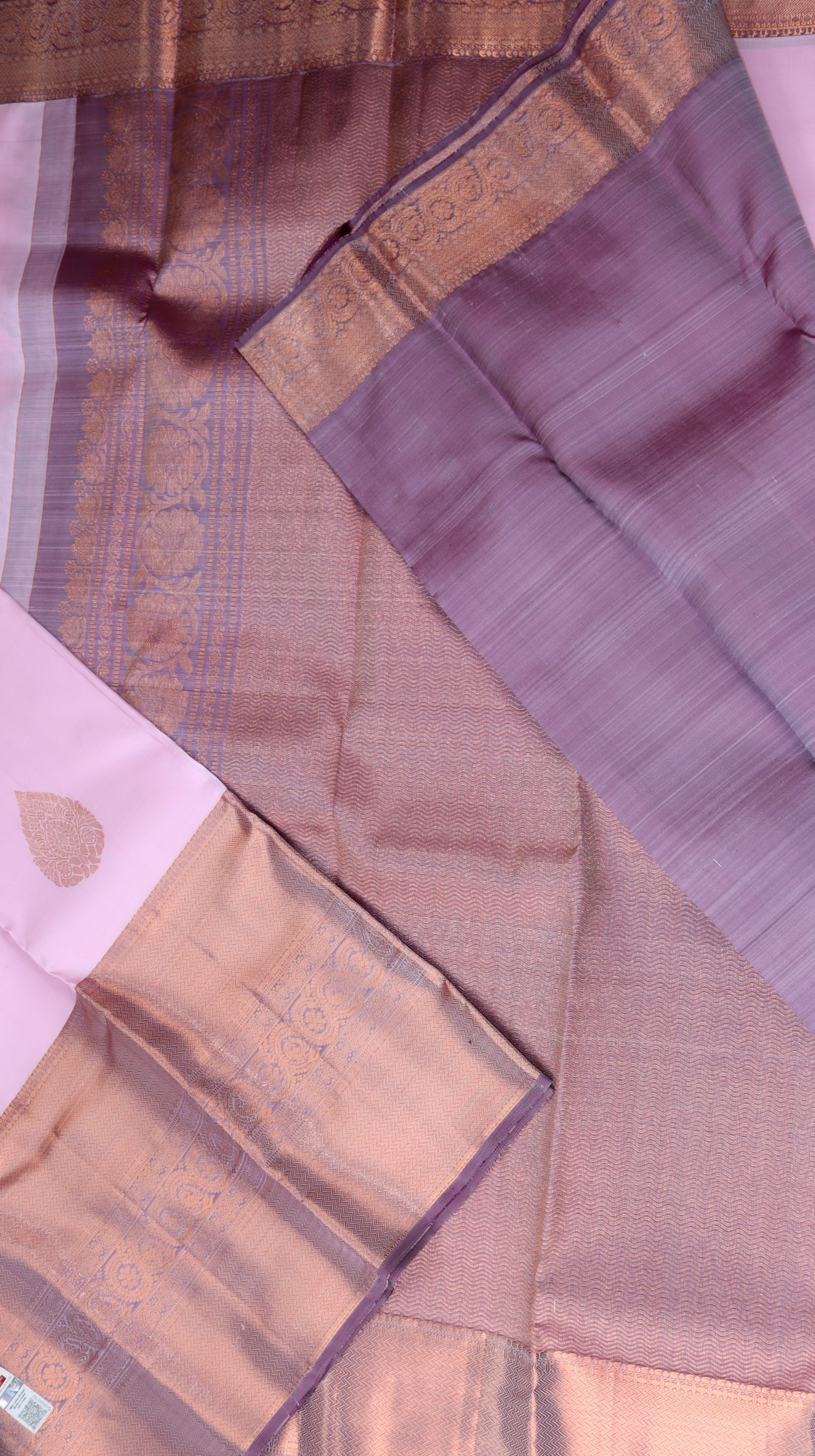 Baby Pink Kanchipuram Silk Saree with Copper Zari Border | Butta Design Bridal Saree | My First Saree From Weavers and Best on Online