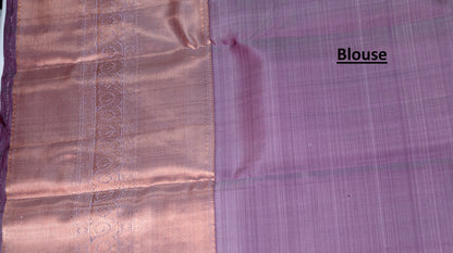 Baby Pink Kanchipuram Silk Saree with Copper Zari Border | Butta Design Bridal Saree | My First Saree From Weavers and Best on Online