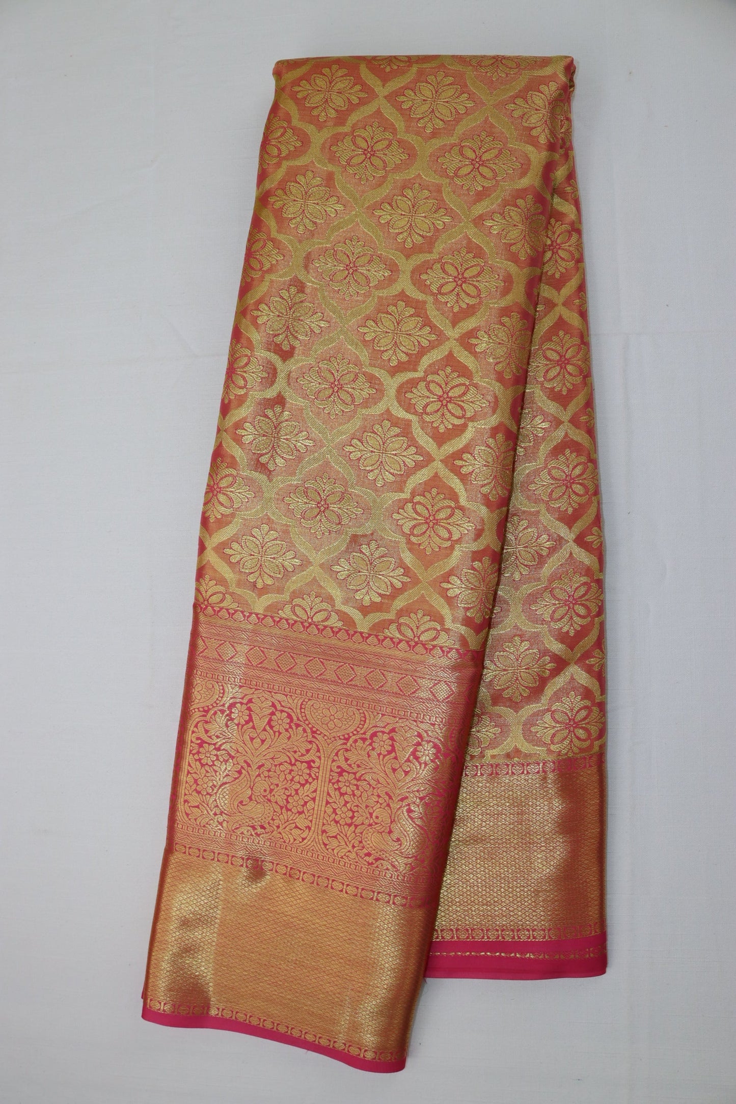 Mesmerizing Orange Kanjipuram Saree From Weavers and Best on Online