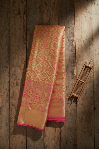 Mesmerizing Orange Kanjipuram Saree