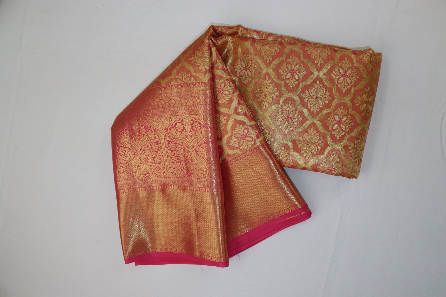 Mesmerizing Orange Kanjipuram Saree From Weavers and Best on Online