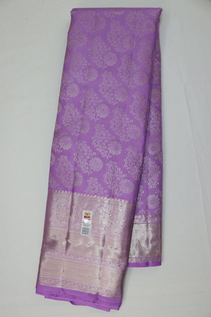 Royal Lavender Pure Kanjipuram Saree From Weavers and Best on Online