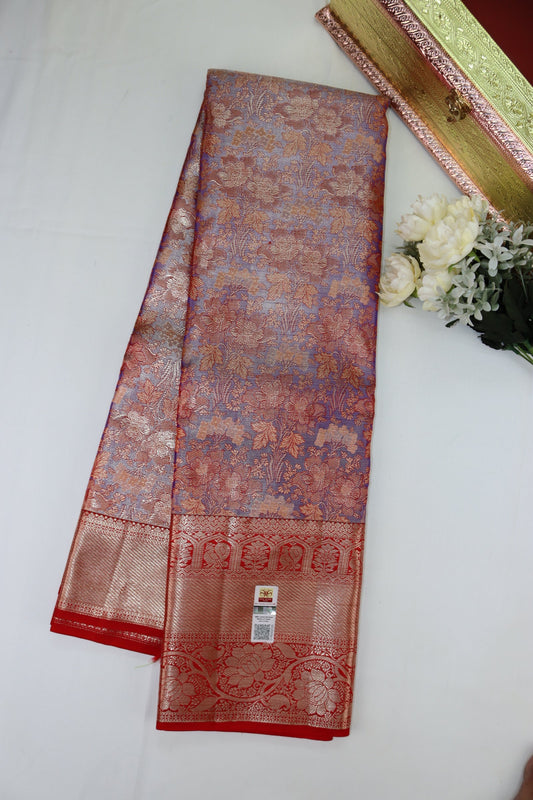 Graceful Red Pure Kanjipuram Saree From Weavers and Best on Online