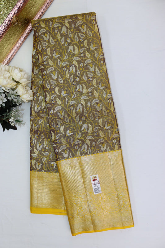 Regal Brown Pure Kanjipuram Saree From Weavers and Best on Online