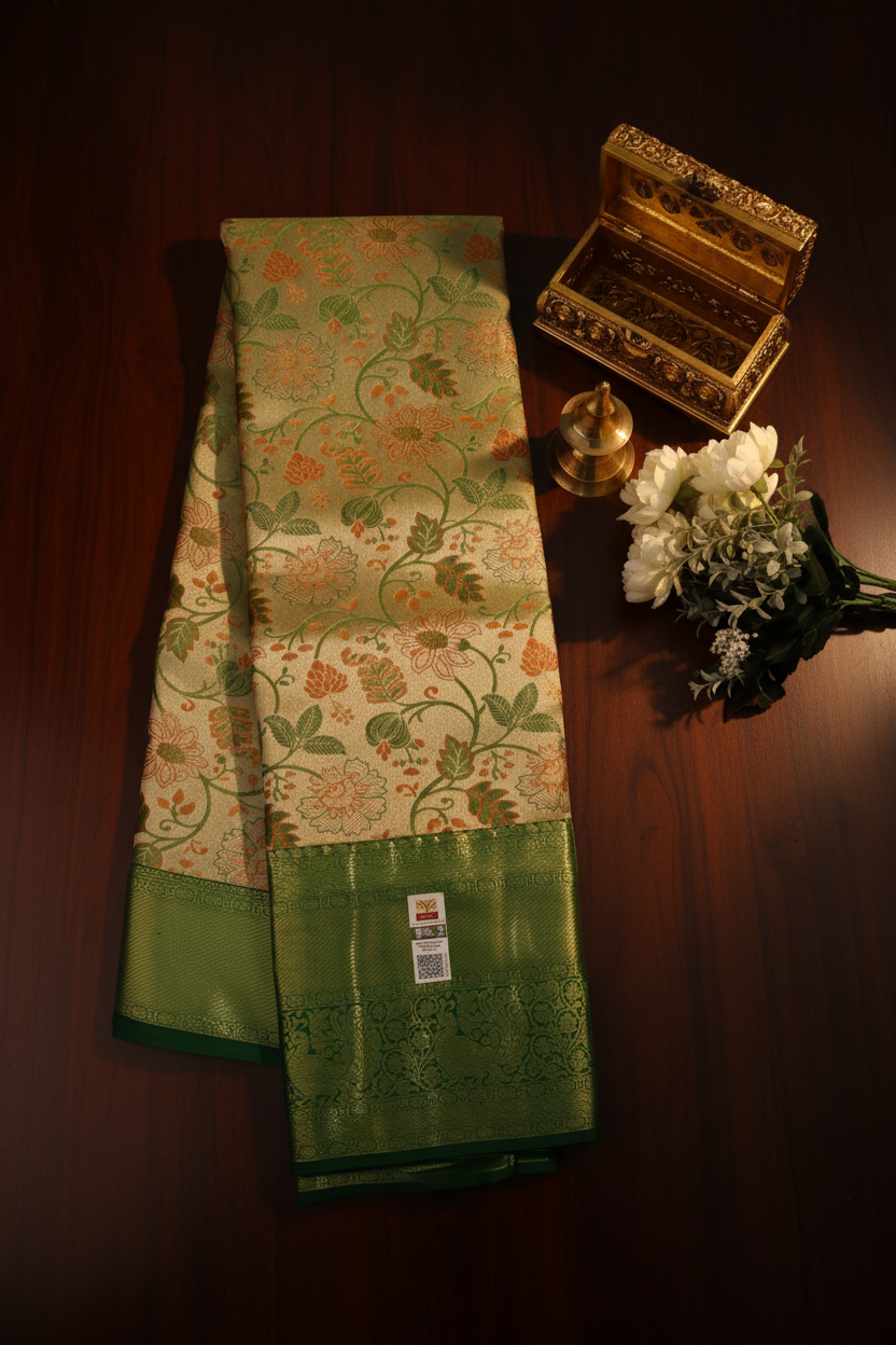 Timeless Green Pure Kanjipuram Saree