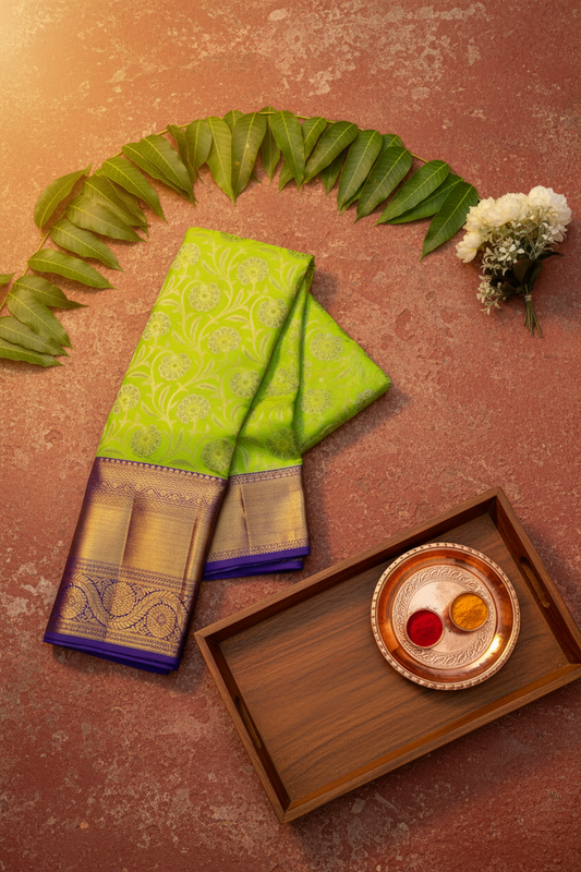 Amazing Green Pure Kanjipuram Saree