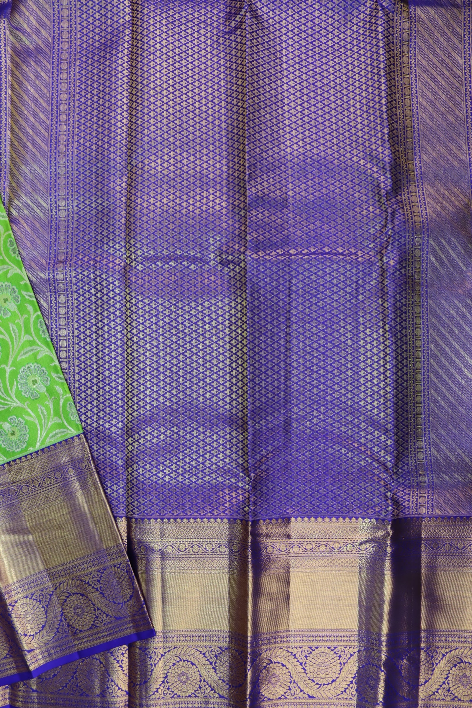 Amazing Green Pure Kanjipuram Saree From Weavers and Best on Online