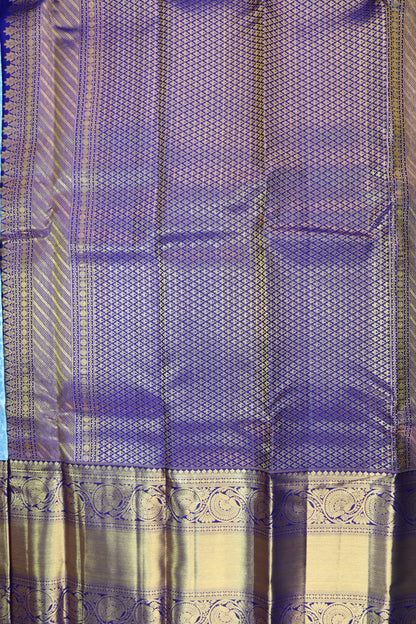 Opulent Blue Pure Kanjipuram Saree From Weavers and Best on Online