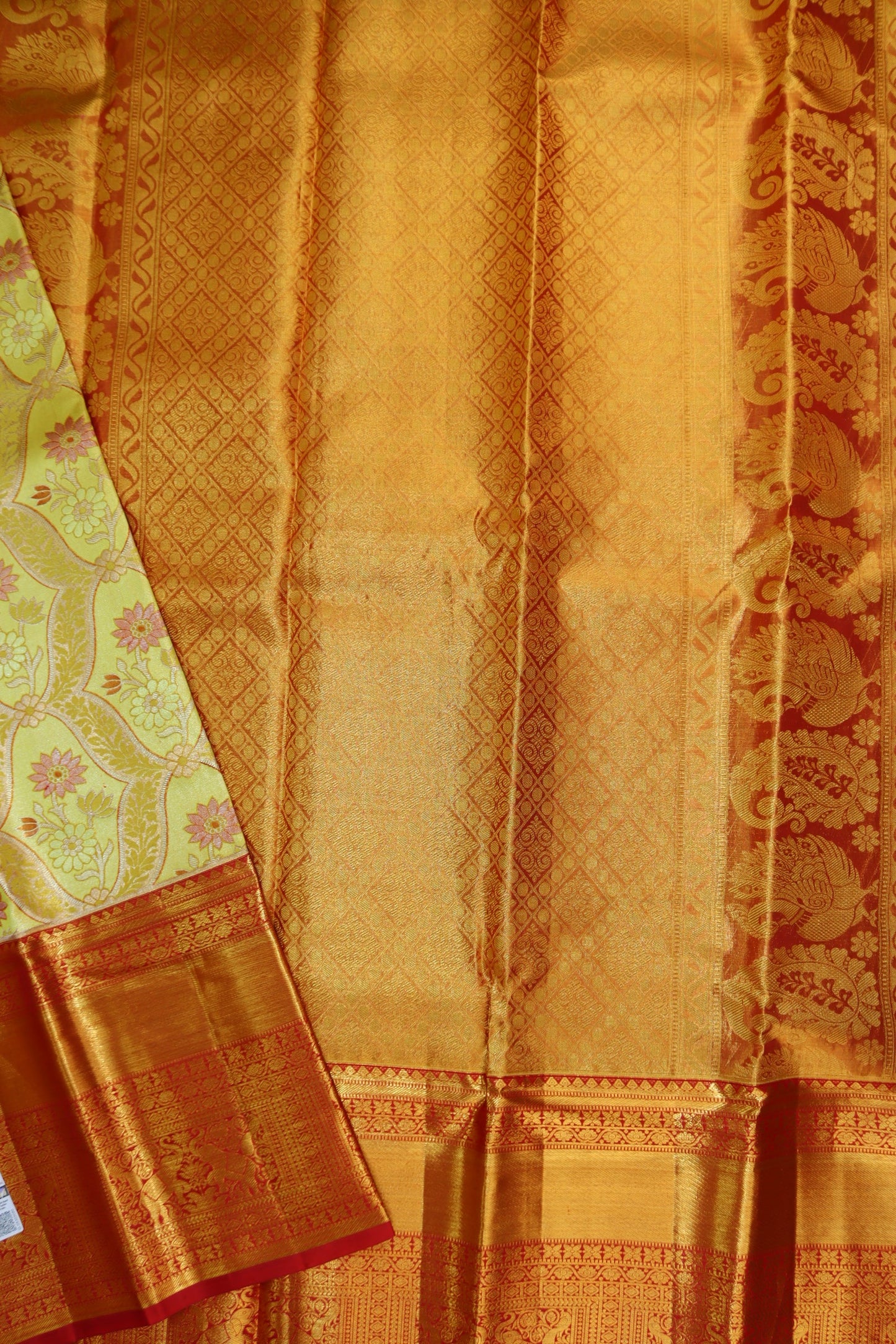 DIvine Yellow Pure Kanjipuram Saree From Weavers and Best on Online