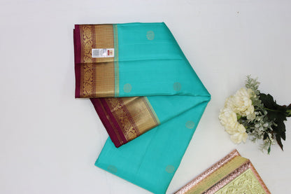 Radiant Blue Pure Kanjipuram Saree From Weavers and Best on Online