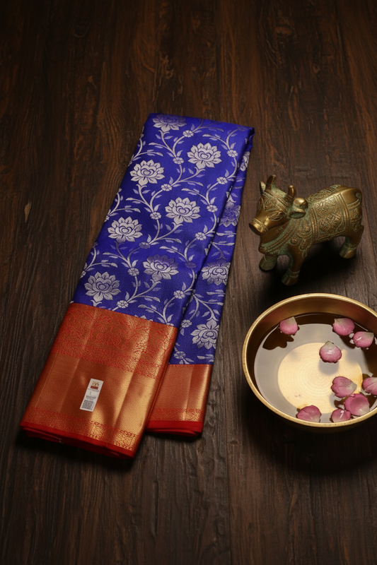 Divine Violet Pure Kanjipuram Saree