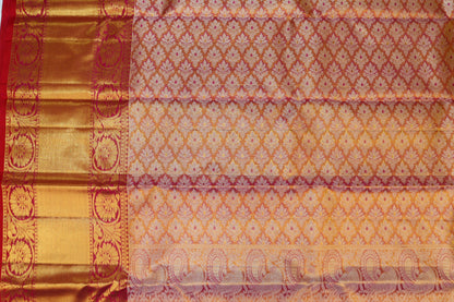 Radiant Orange Pure Kanjipuram Saree From Weavers and Best on Online