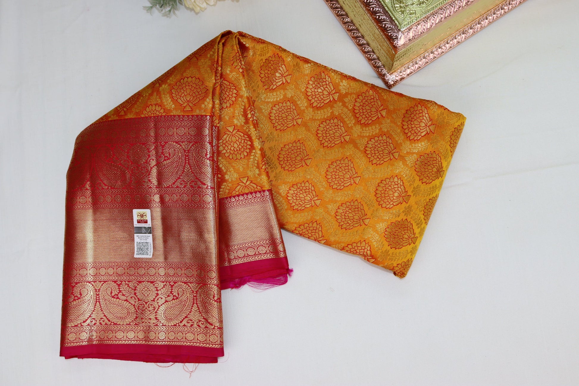 Stunning Yellow Pure Kanjipuram Saree From Weavers and Best on Online