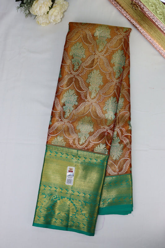 Elegant Chocolate Brown Pure Kanjipuram Saree From Weavers and Best on Online