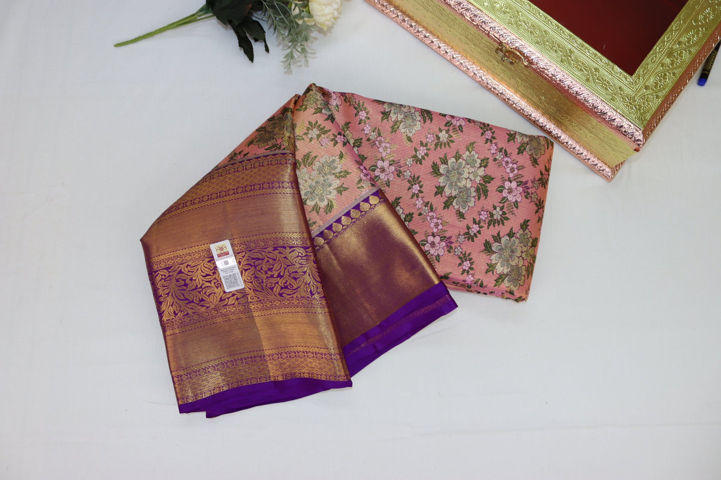 Timeless Peach Pure Kanjipuram Saree From Weavers and Best on Online