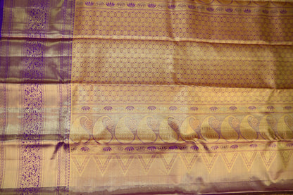 Timeless Peach Pure Kanjipuram Saree From Weavers and Best on Online