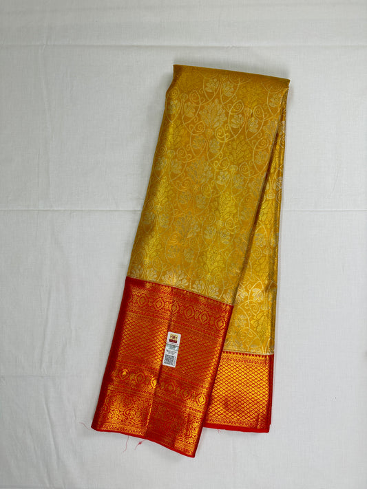 Traditional Yellow Kanchipuram Silk Saree