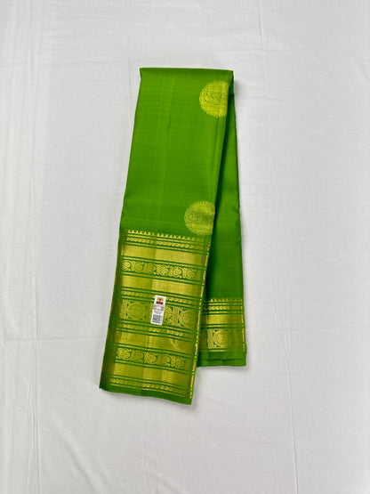 Traditional Parrot green Kanchipuram Silk Saree