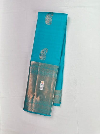 Perfect Blue Kanchipuram Silk Saree From Weavers and Best on Online