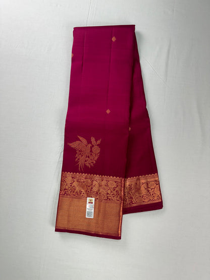 Traditional Marron Kanchipuram Silk Saree