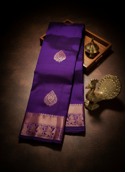 Classy Violet Kanchipuram Silk Saree