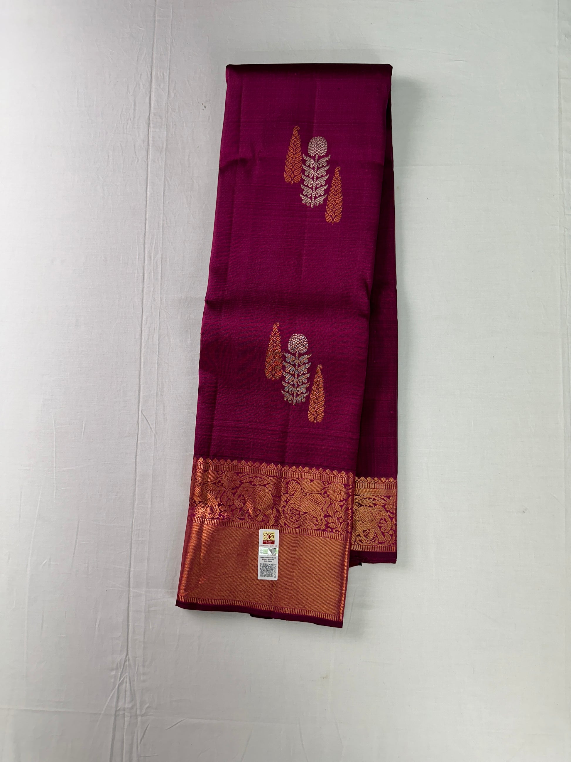 Rich Dark Pink Kanchipuram Silk Saree From Weavers and Best on Online