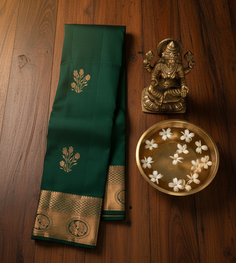 Traditional Green Kanchipuram Silk Saree