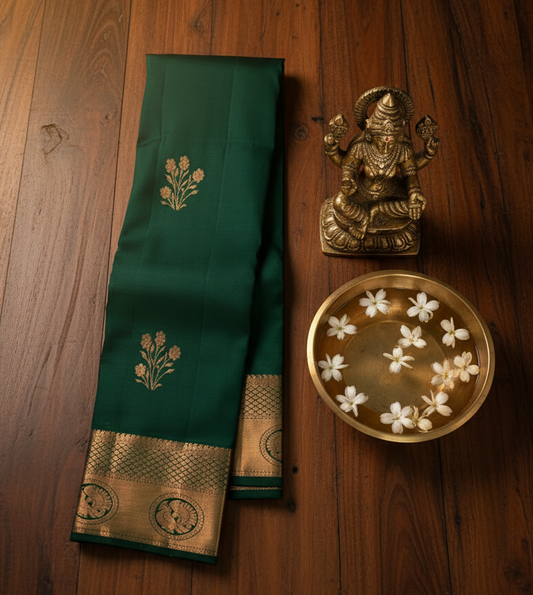 Traditional Green Kanchipuram Silk Saree