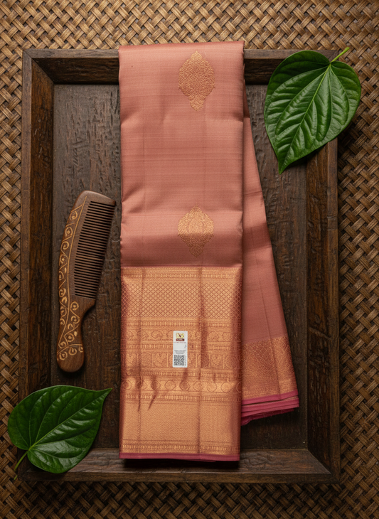 Rich Sapota Kanchipuram Silk Saree