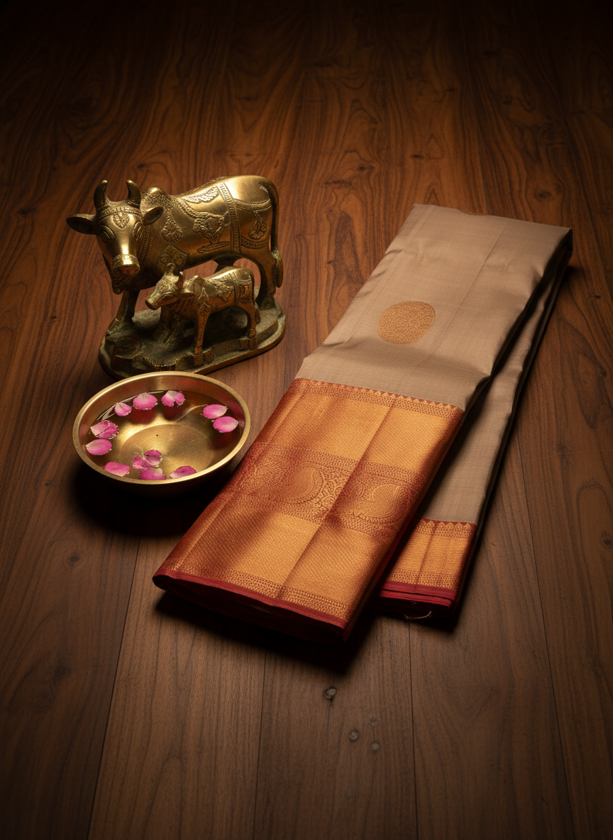 Exotic Grey Kanchipuram Silk Saree