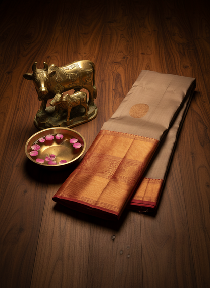 Exotic Grey Kanchipuram Silk Saree