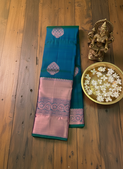 Classy Blue Kanchipuram Silk Saree