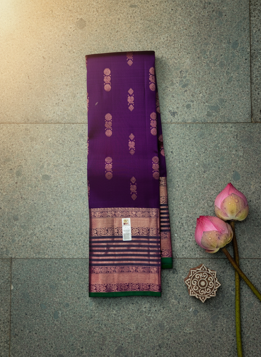Exotic Violet Kanchipuram Silk Saree