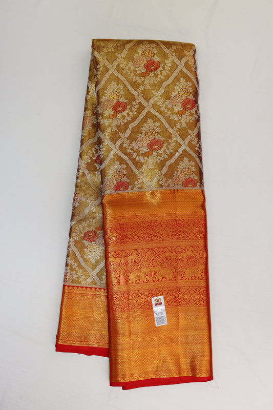 Rich Multi-color Kanchipuram Silk Saree From Weavers and Best on Online